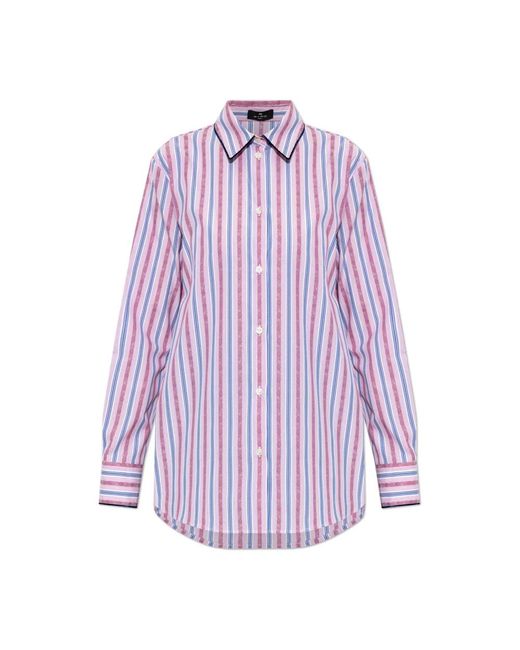 Etro Gestreept Shirt in het Purple