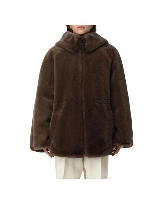 Emporio Armani Brown Faux Fur & Shearling Jackets