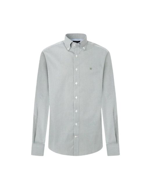Hackett Essential mini gingham hemd in Gray für Herren