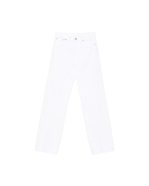 Dondup Jeans ,Wit ,Nylon Straight Jeans in het White