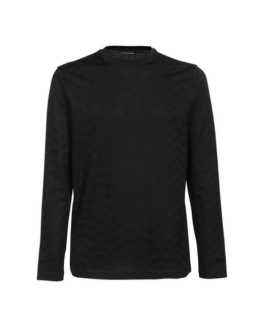Emporio Armani Black Long Sleeve Tops for men