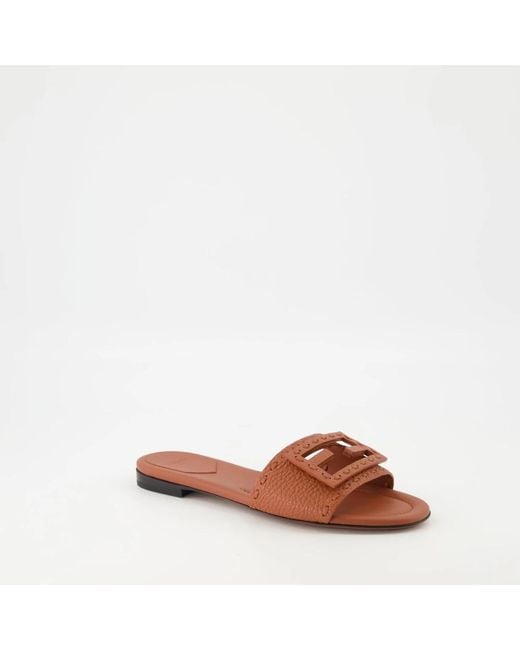 Fendi Brown Sliders