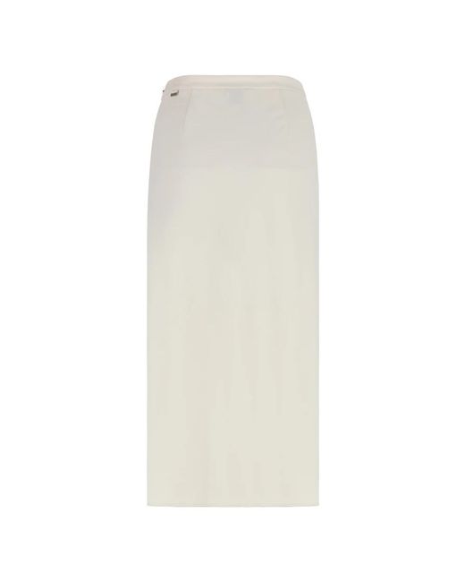 Calvin Klein White Crepe-Rock Mit Seitlichem Reißverschluss