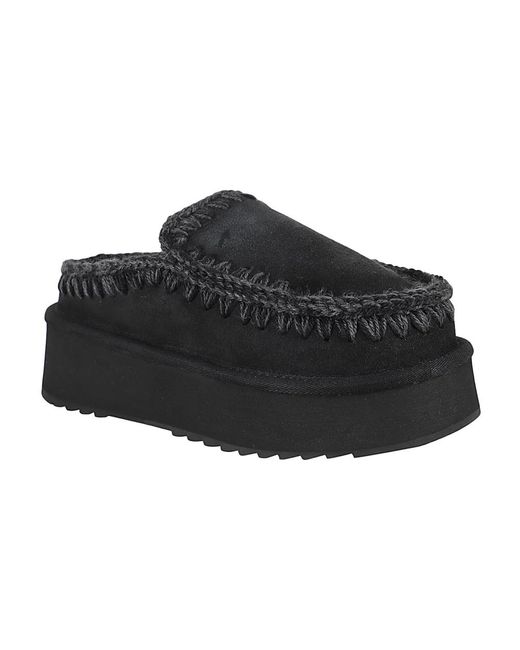Mou Black Eskimo platform clogs