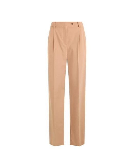 Alberta Ferretti Natural Straight Trousers