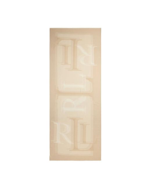 Ralph Lauren Natural Ralph Lauren Logo Jacquard Wool Wrap Scarf