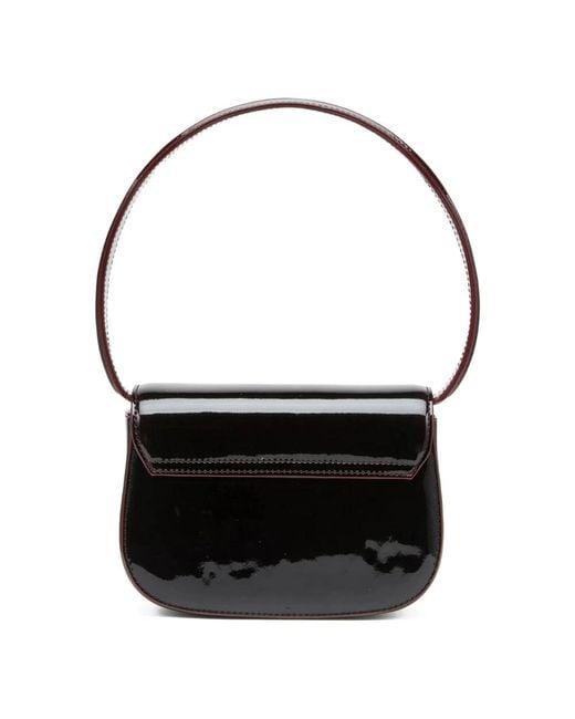DIESEL Black Rote Polyurethan-Schultertasche