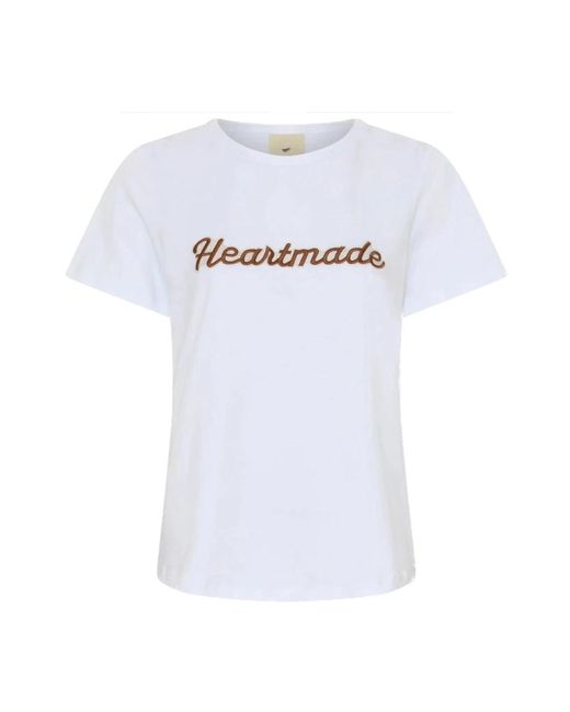 Heartmade Tops ,Wit ,Katoen Wit Logo T-Shirt Top in het White