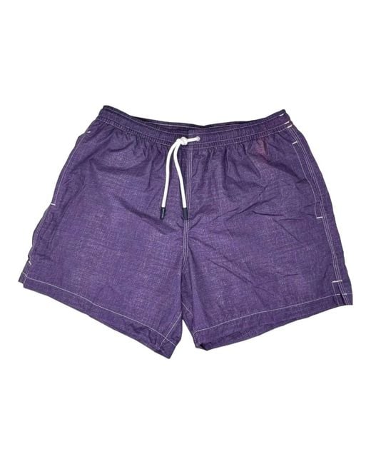 Shorts spiaggia viola leggeri asciugatura veloce di Gran Sasso in Purple da Uomo