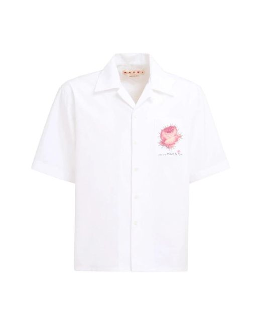 Marni White Short Sleeve Shirts for men