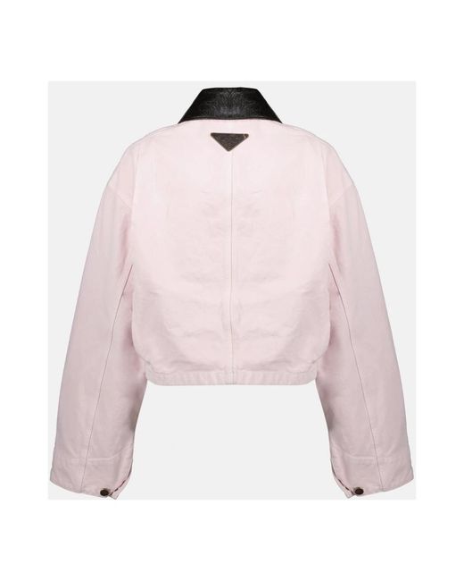 Prada Pink Triangle Patch Baumwolljacke