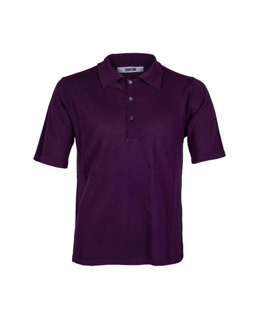 Mauro Grifoni Purple Polo Shirts for men