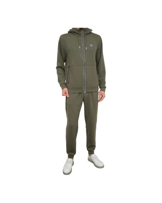 EA7 Hoodies & Sweatvesten ,Groen ,Polyester Sweatshirt Met Rits in het Green voor heren