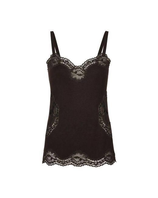 Camisola de punto con detalles de encaje Dolce & Gabbana de color Black