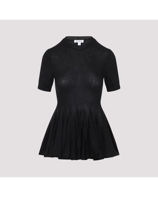 Alaïa Black Round-Neck Knitwear