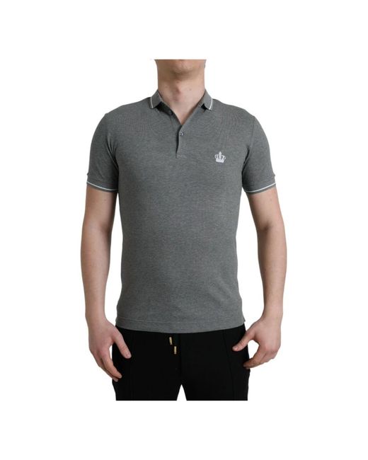 Dolce & Gabbana Gray Polo Shirts for men
