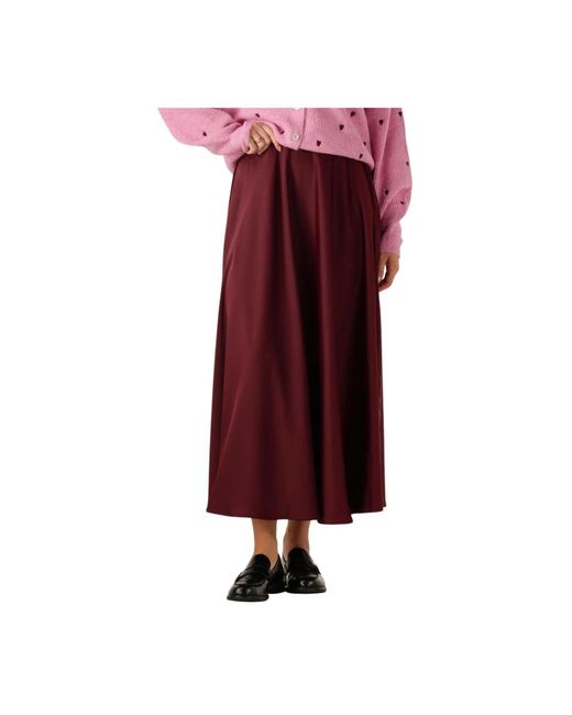 Y.A.S Rokken ,Rood ,Polyester Bordeaux Rode Midi Rok Met Volume in het Red