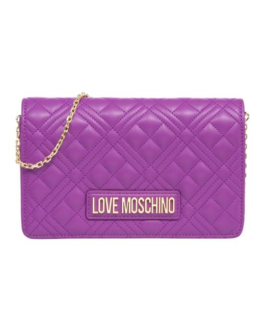 Bandolera lettering logo Love Moschino de color Purple