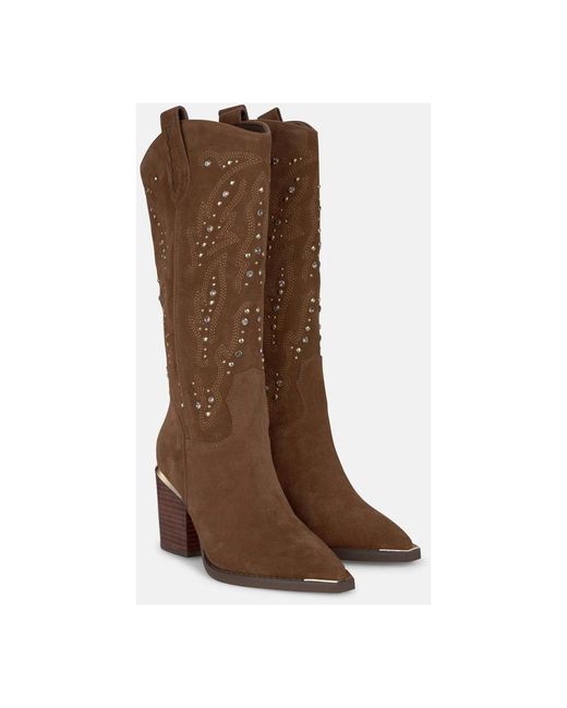 Alma En Pena. Brown Cowboy & Biker Boots