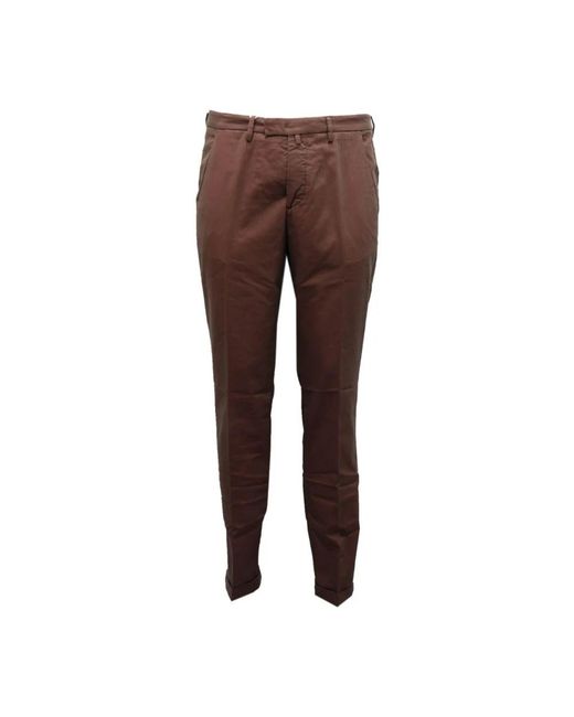 BRIGLIA Broeken ,Rood ,Katoen Gestreepte Katoenmix Broek Bordeaux/Groen in het Brown voor heren