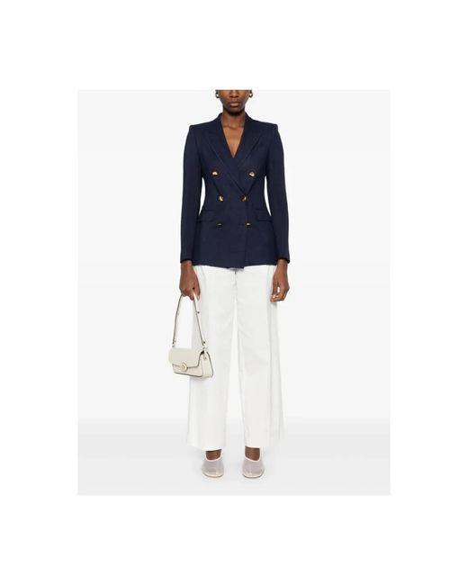 Tagliatore Jassen ,Blauw ,Leer Parigi Jacket in het Blue