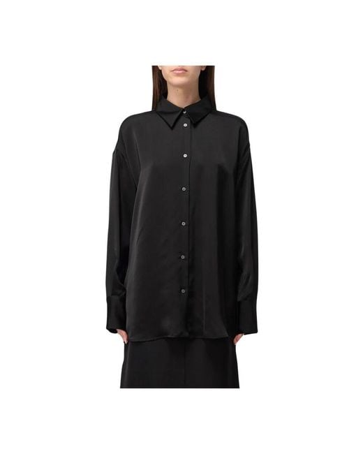 Fabiana Filippi Black Weiße Seidenbluse Mit Lockerer Passform