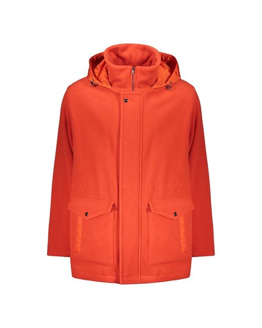 Herno Wollparka mit technischem gewebe in Red für Herren