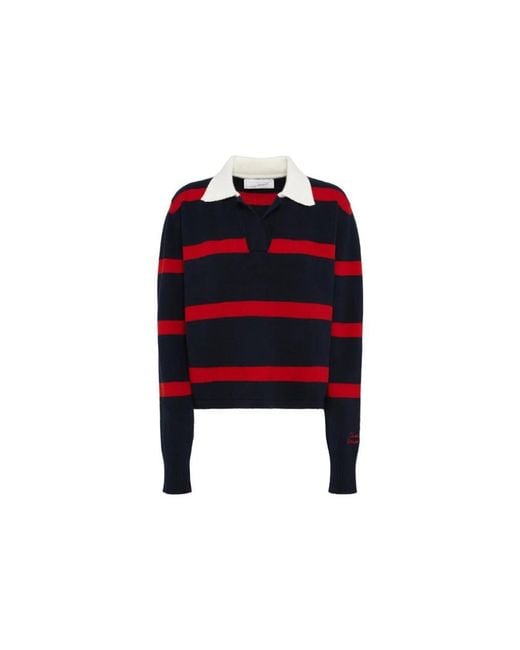 Giada Benincasa Blauw Gestreepte Polo Sweater in het Black