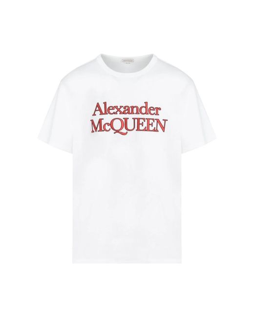 Alexander McQueen Stylisches mid-weight baumwoll t-shirt in White für Herren