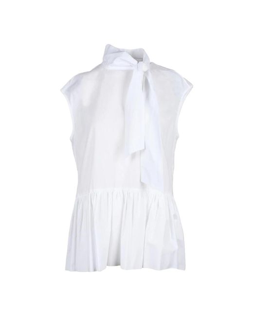 Sleeveless Tops L'Autre Chose de color White