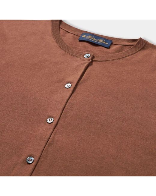 Brooks Brothers Brown Seidenmischung Cardigan