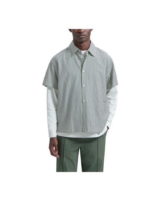 Olaf Hussein Gray Short Sleeve Shirts for men