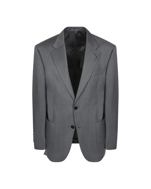 Lardini Twill Wool Jacket in het Gray voor heren