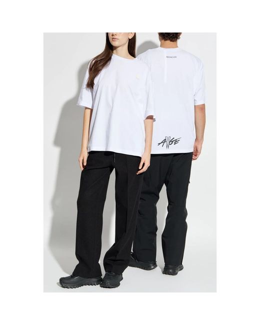 Moncler Tops ,Wit ,Katoen A$Ap Rocky Cotton T-Shirt in het White