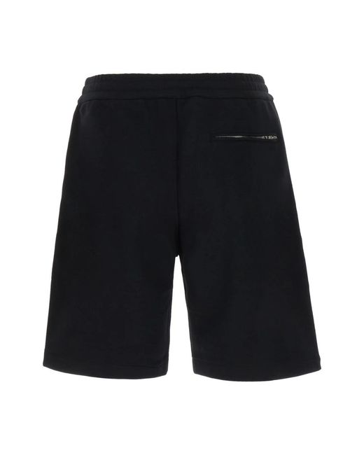 McQueen Black Stylish Bermuda Cotton Shorts for men
