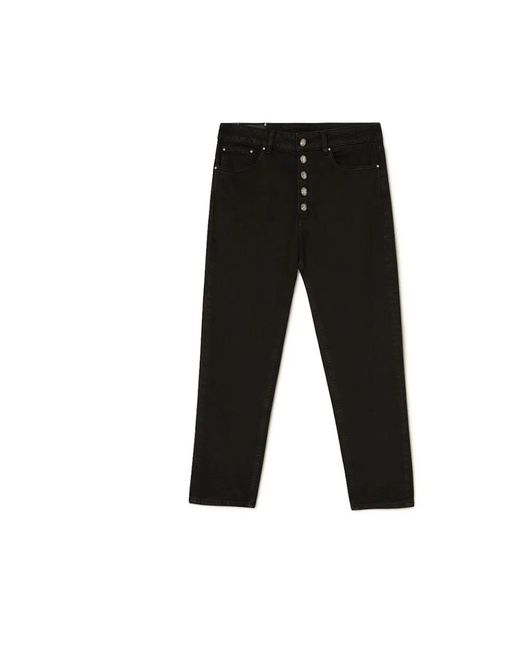 Dondup Jeans ,Zwart ,Denim Zwarte Stretch Denim Cropped Jeans in het Black