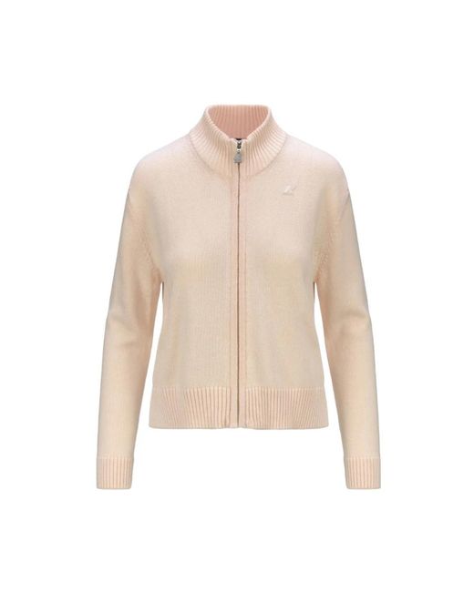 K-Way Truien & Vesten ,Roze ,Polyester Roze Trui Met Verstelbare Taille in het Natural