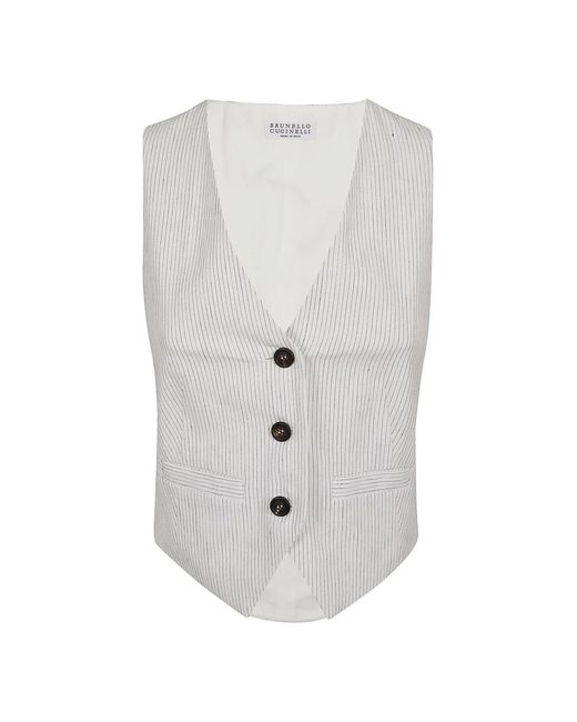 Brunello Cucinelli Gray Suit vests