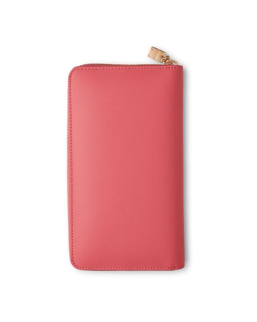 Borbonese Pink Große leder-reißverschlussbrieftasche