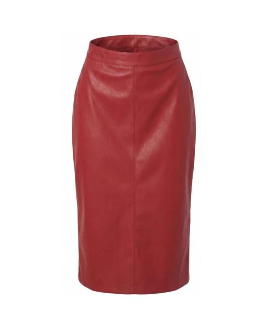 Pinko Red Leather Skirts