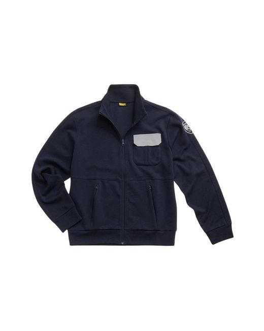 Blauer Hoodies & Sweatvesten ,Blauw ,Katoen Blauwe Katoenen Zip-Up Sweater Walton in het Blue voor heren