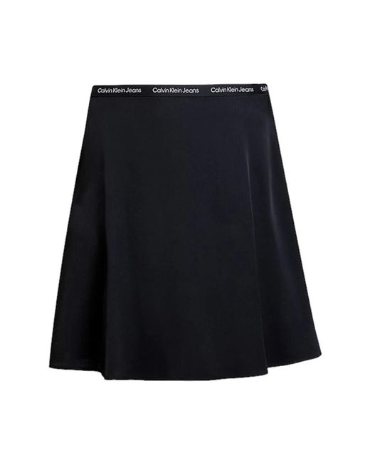 Falda elástica con logo negro Calvin Klein de color Black