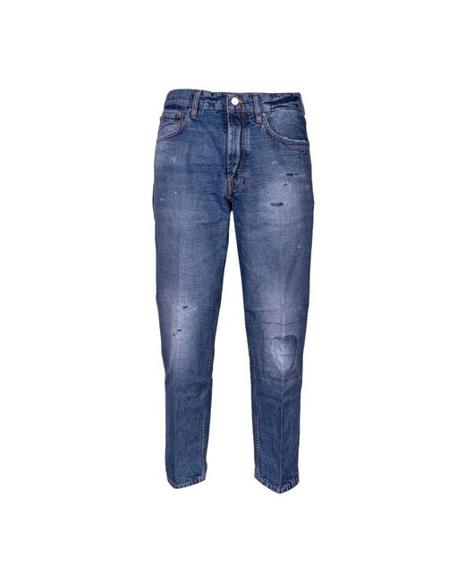 Don The Fuller Carrot fit jeans mit distressed knie und patch effekt. niedrige taille. hergestellt in italien in Blue für Herren