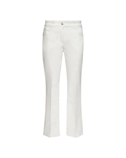Elena Miro White Boot-Cut Jeans