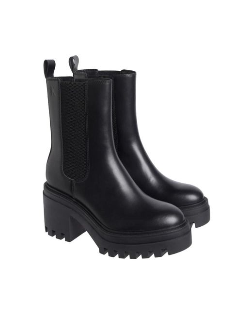 Calvin Klein Black Heeled Boots