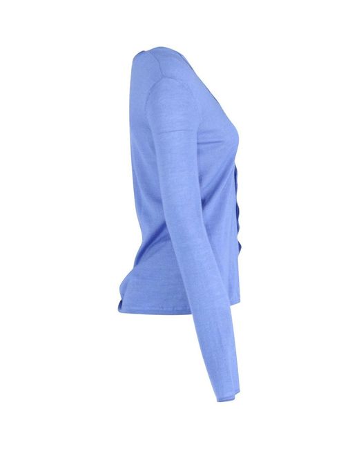 Saint Laurent Blue Blauer Cashmere V-Ausschnitt Cardigan