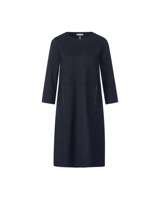 Street One Jersey Jurk Met Ronde Hals in het Blue