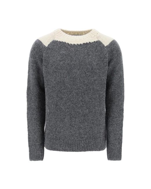 Dries Van Noten Round-neck knitwear in Gray für Herren