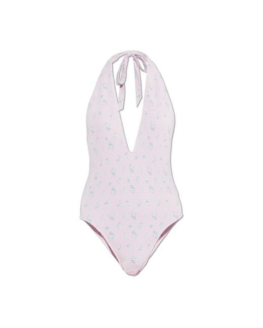 LoveShackFancy Badmode ,Roze ,Polyester Gienna Badpak Uit Één Stuk in het Pink