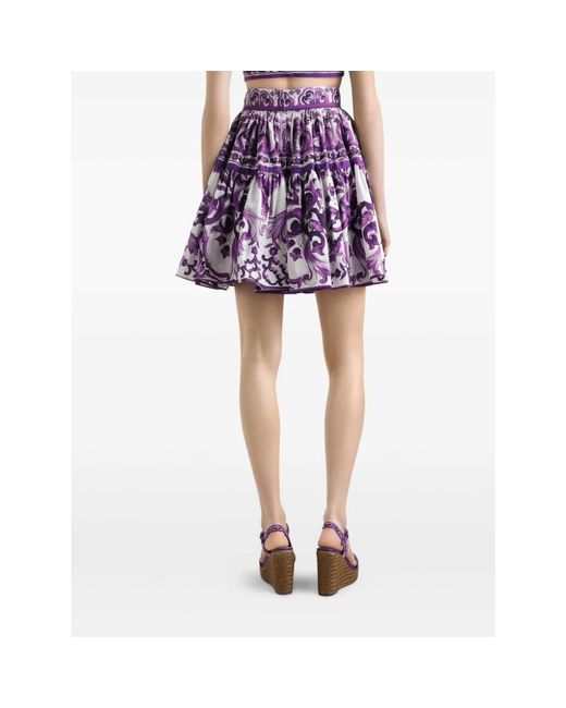 Short Skirts Dolce & Gabbana de color Purple
